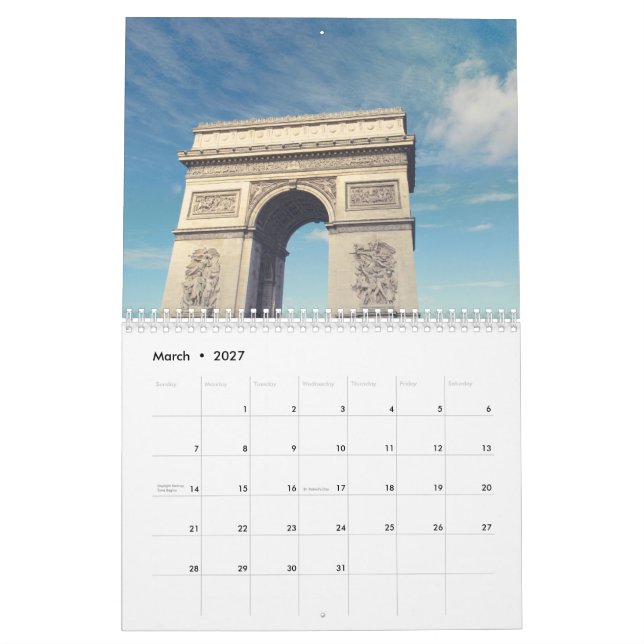 Calendrier du Nouvel An (Mar 2027)