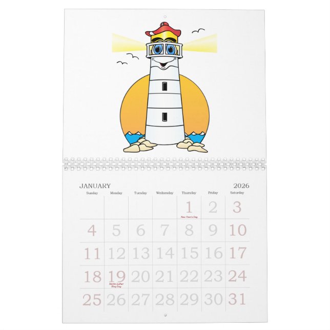 Calendrier du phare du dessin (Jan 2026)
