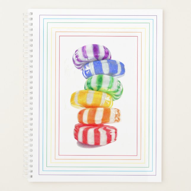 Calendrier du planificateur RAINBOW CANDY 8.5x11 (Devant)