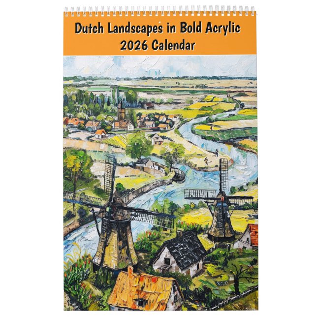 Calendrier Dutch Landscapes in Bold Acrylic – 2026 Calendar (Protection)