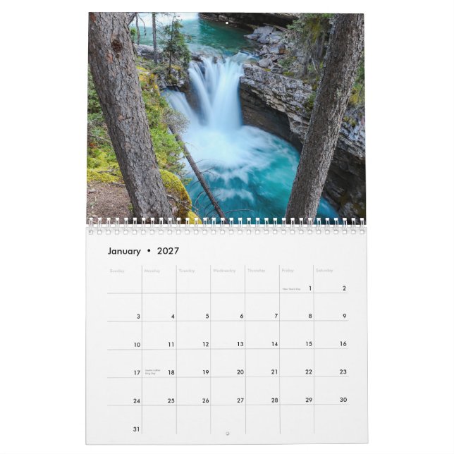 Calendrier Eau du monde entier (Jan 2027)