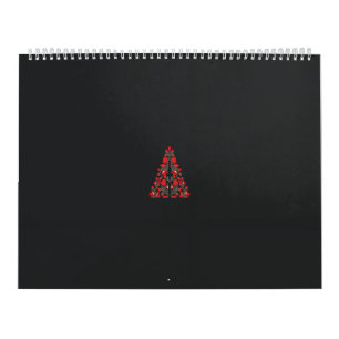 Calendrier écharpe rouge et beige avec photo d'une femme