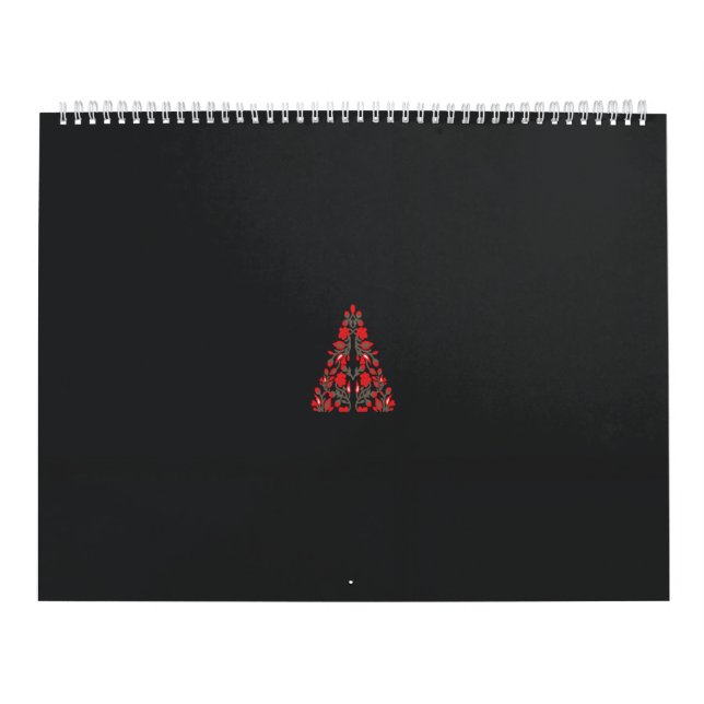 Calendrier écharpe rouge et beige avec photo d'une femme (Protection)