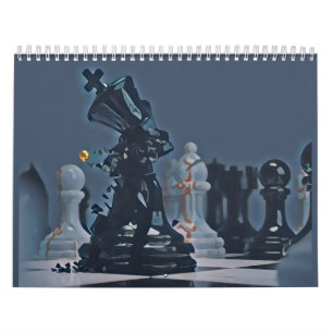 Calendrier Échecs - photo Cool bleu