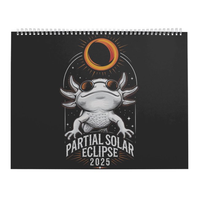 Calendrier Éclipse solaire partielle 2025 Axolotl Amphibian (Protection)