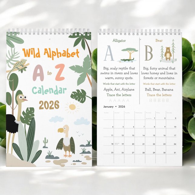 Calendrier Éducatif ABC Animaux Sauvages Alphabet  (Créateur téléchargé)