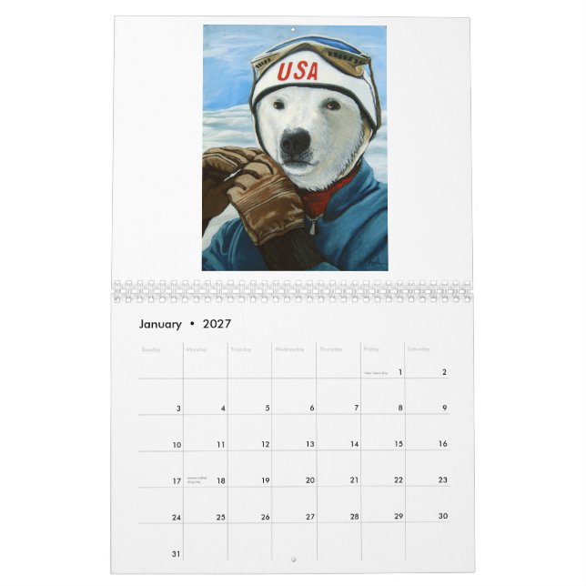 Calendrier Effectuez le vol par nouvelle année (Jan 2027)