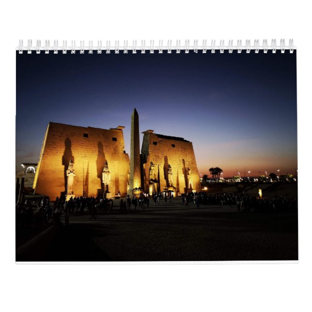 Calendrier Egypte ancienne avec Pyramides, Temples Sphinx (Dos)