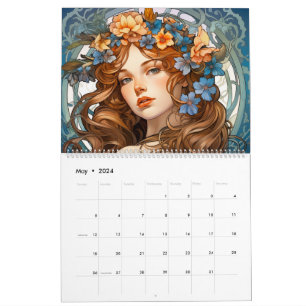 Calendrier Élégance envoûtante : Filles Art Nouveau