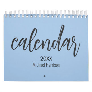 Calendrier Elegant Minimalist 2026 Calendar – Dusty Blue 