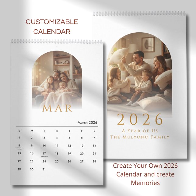 Calendrier Elegant Minimalist Family Photo Calendar 2026 (Créateur téléchargé)