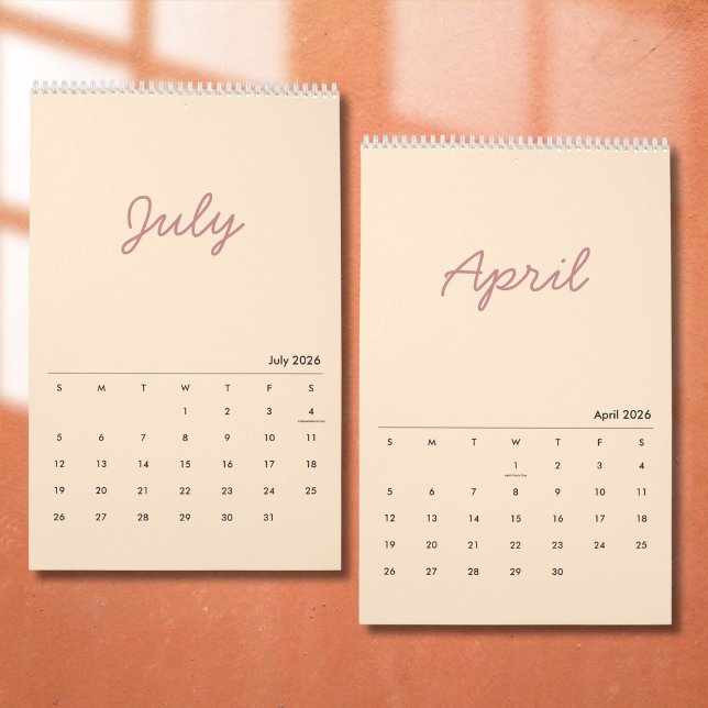 Calendrier Élégant Minimaliste 2026 (Créateur téléchargé)