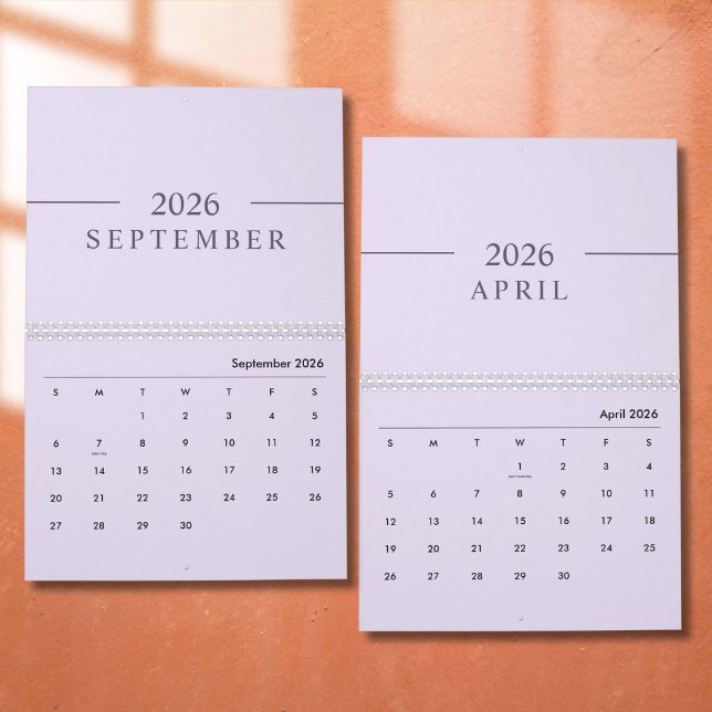 Calendrier Élégant Minimaliste 2026 (Créateur téléchargé)