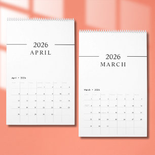 Calendrier Élégant Minimaliste 2026
