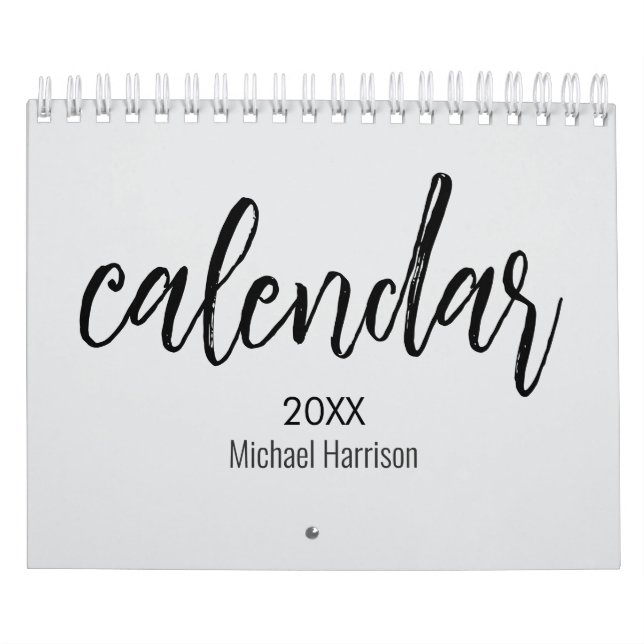 Calendrier Élégant Minimaliste 2026 – gris clair  (Protection)