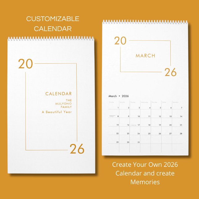Calendrier Élégant Minimaliste Moderne 2026 (Créateur téléchargé)