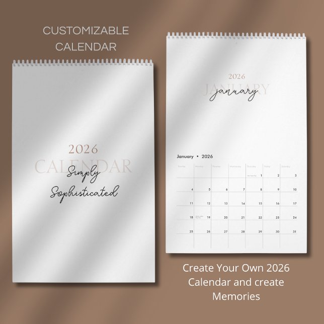 Calendrier Élégant Minimaliste Moderne 2026 (Créateur téléchargé)