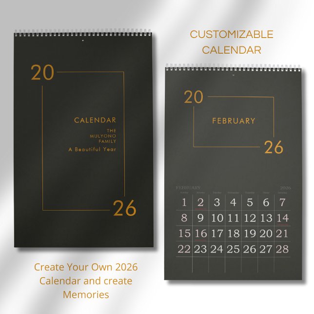 Calendrier Élégant Minimaliste Moderne 2026 (Créateur téléchargé)