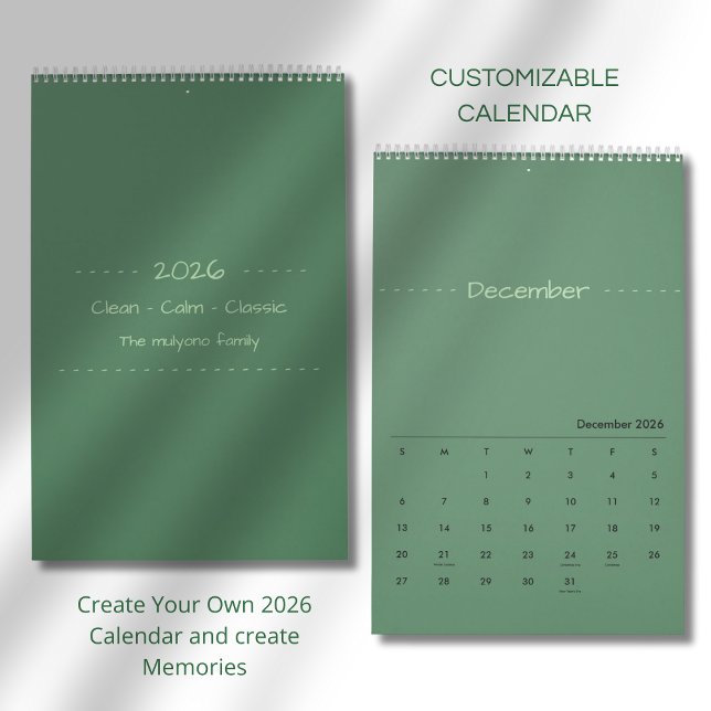 Calendrier Élégant Minimaliste Moderne 2026 (Créateur téléchargé)