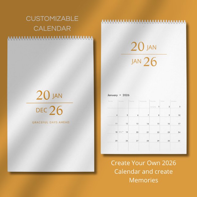 Calendrier élégant moderne minimaliste 2026 (Créateur téléchargé)