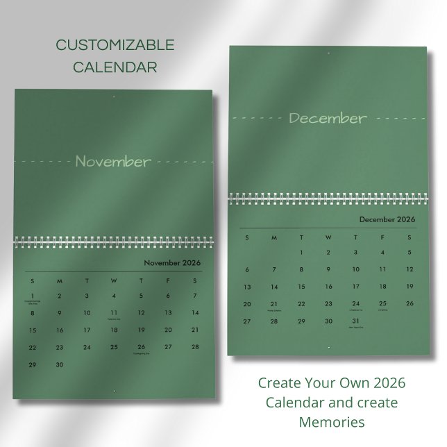 Calendrier Élégant Moderne Minimaliste 2026 (Créateur téléchargé)