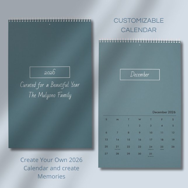 Calendrier Élégant Moderne Minimaliste 2026 (Créateur téléchargé)