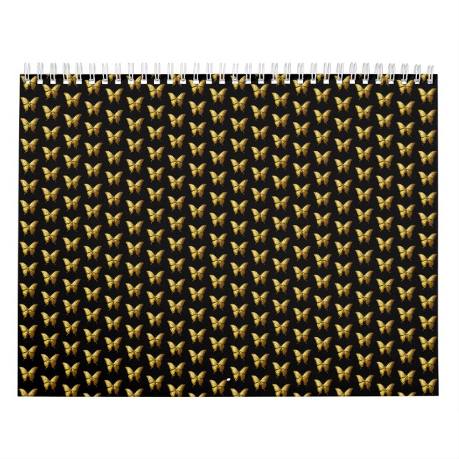 Calendrier Élégant Motif de papillon d'or (Protection)