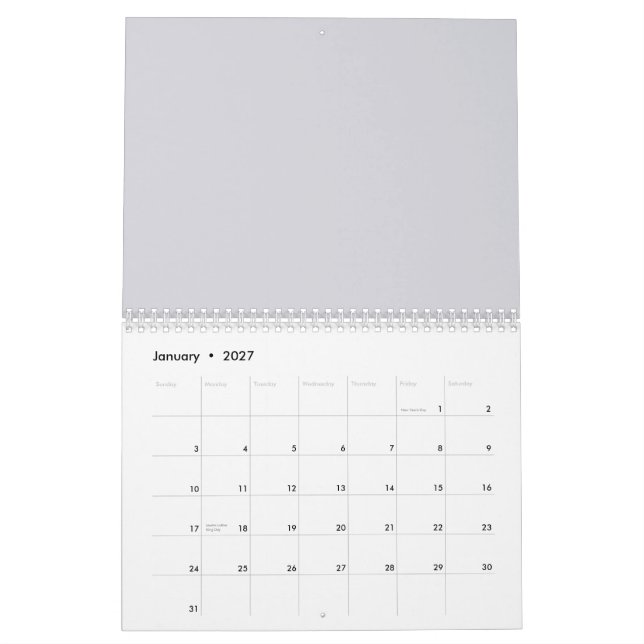 Calendrier élégant motif ethnique (Jan 2027)