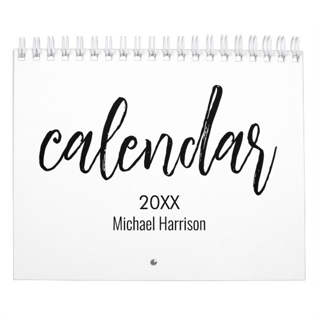 Calendrier Elégant noir et blanc minimaliste 2025 (Protection)