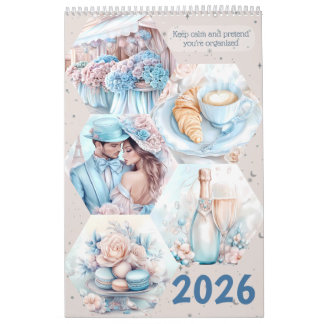 Calendrier Elegant Parisian Romance 2026 Calendar
