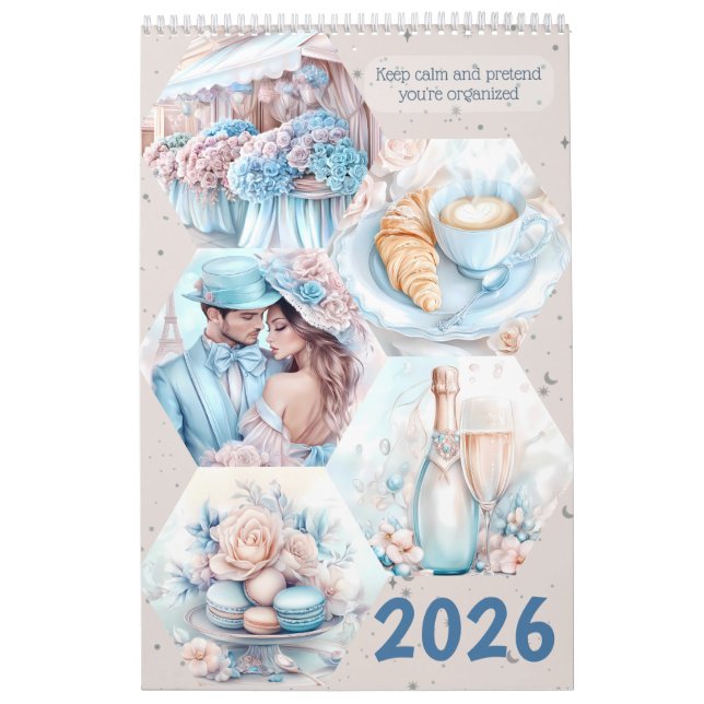 Calendrier Elegant Parisian Romance 2026 Calendar (Protection)