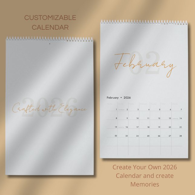 Calendrier Élégant Simple Moderne 2026 (Créateur téléchargé)