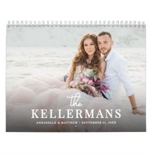 Calendrier Élégante photo de mariage personnalisée