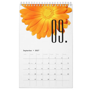 Calendrier Élégantes Fleurs Colorées Amateur de Fleurs 2027