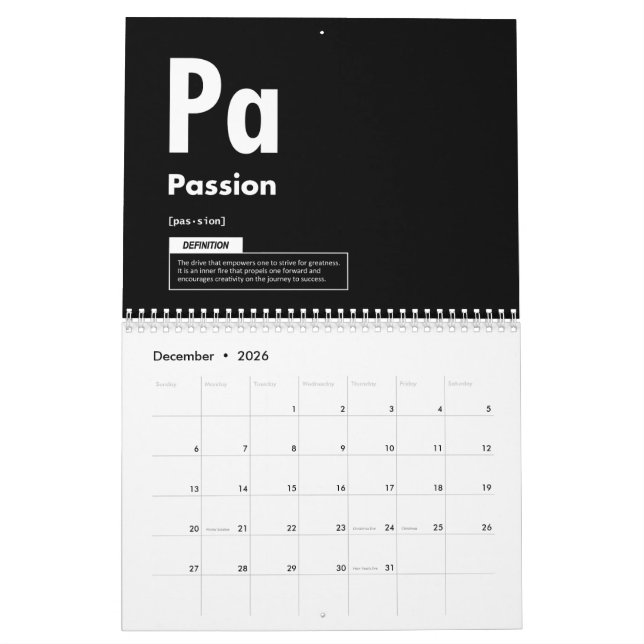 Calendrier Éléments De Succès - Gym Hustle Motivationnel (Dec 2026)