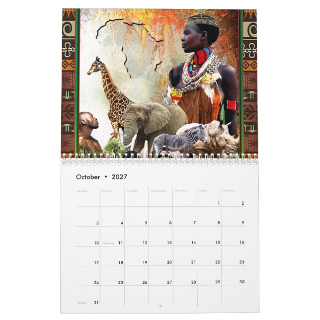 Calendrier "Embrassez l'essence de l'Afrique" (Oct 2027)