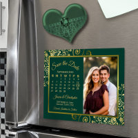 Calendrier Émeraude & Or Photo Magnet de Mise à Jo