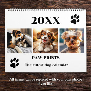 Calendrier Empreintes de pattes Pet Chien Photo Art Grand