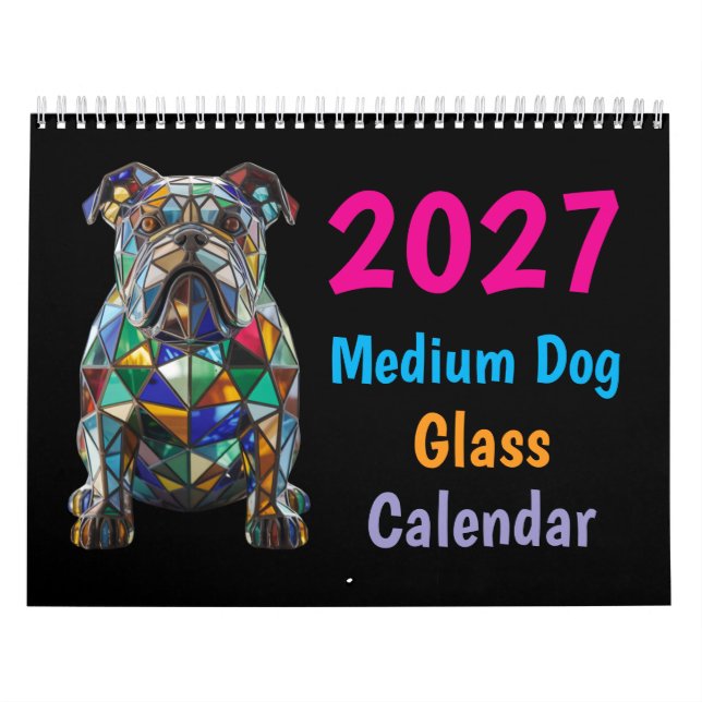 Calendrier en verre pour chien moyen 2027 (Protection)