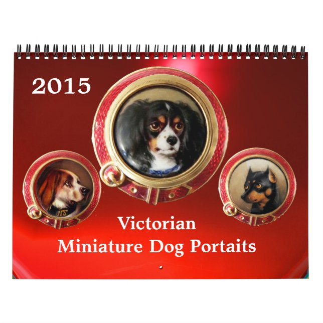 CALENDRIER ENAMÉLIORES VICTORIENS /PORTRAITS DE CHIEN MINIATU (Protection)