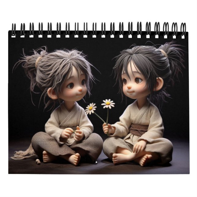Calendrier Enfants Adorables Avec Fleurs (Protection)