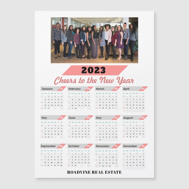 Calendrier Entreprise 2023 Photo magnétique (Devant)