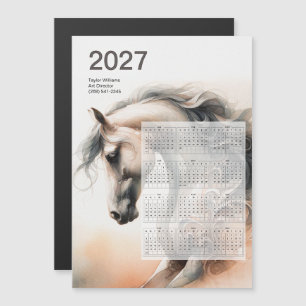 Calendrier équestre Cheval Art Carte Magnétique 20