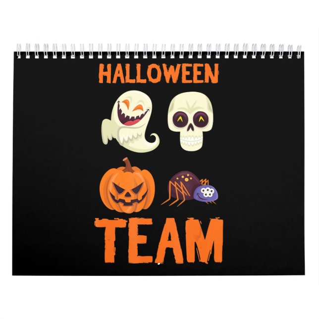 Calendrier Équipe d'Halloween Squelette Citrouille Ghost Spid (Protection)