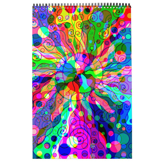 Calendrier Esquisse Imaginaire Art - Neon Abstrait Maj 1 (Protection)