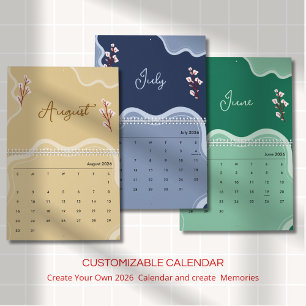 Calendrier Ésthétique Florale Douce Élégante