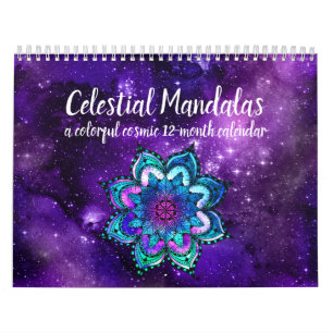 Calendrier Étoiles colorées Boho Celestial Mandalas Aquarel