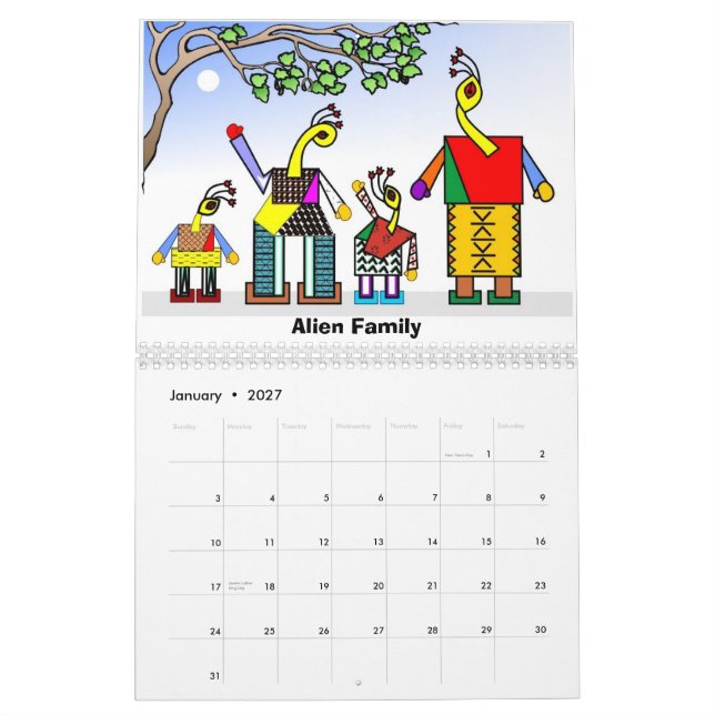 Calendrier étrange des familles 2012 (Jan 2027)