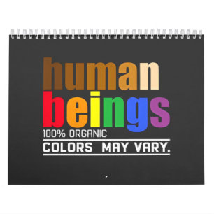 Calendrier Être humain 100% couleur organique mai Varier LGBT