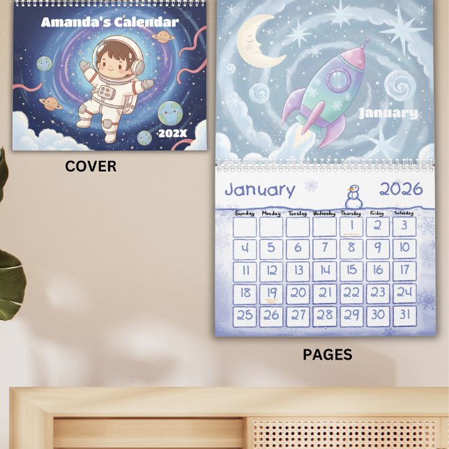 Calendrier Explorateur de l'espace personnalisé pour enfants  (Créateur téléchargé)